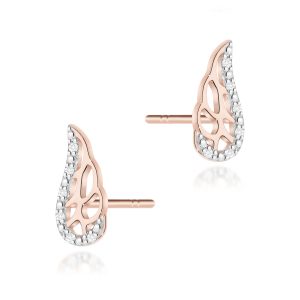 Kolczyki K0043 z diamentami różowe złoto