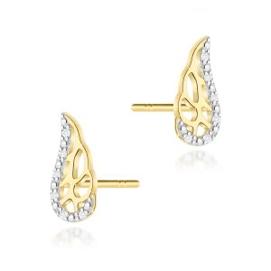 Kolczyki K0043 z diamentami żółte złoto