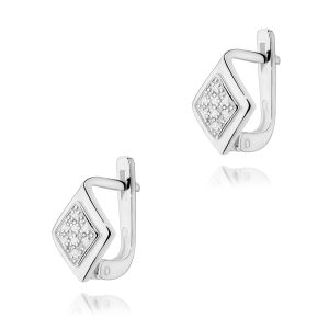 Kolczyki K0052 z diamentami białe złoto