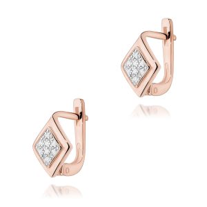 Kolczyki K0052 z diamentami różowe złoto