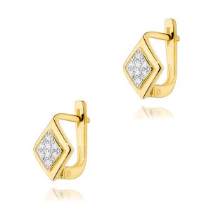 Kolczyki K0052 z diamentami żółte złoto