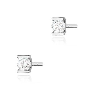 Kolczyki K0055 Diament 2 x 0,04ct białe złoto