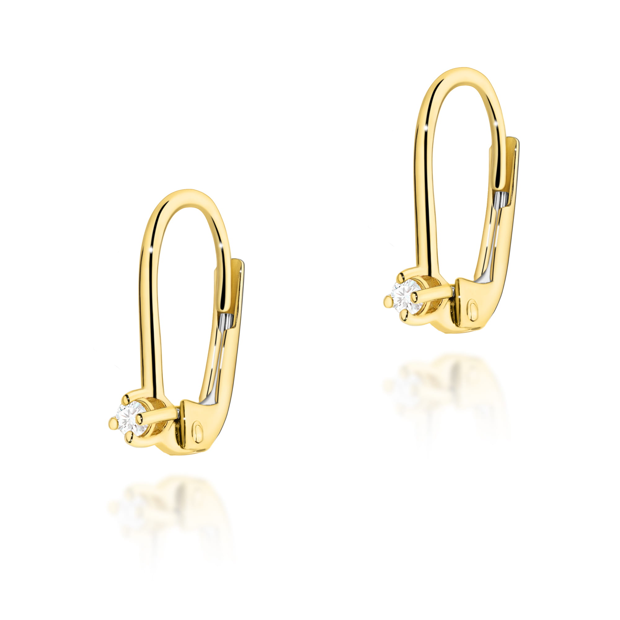 Kolczyki K0057 Diament 2 x 0,04ct żółte złoto