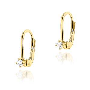 Kolczyki K0057 Diament 2 x 0,10ct żółte złoto