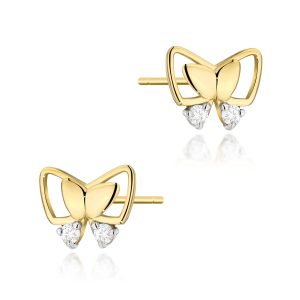 Kolczyki K0059 z diamentami żółte złoto