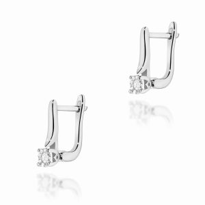 Kolczyki K0065 Diament 2 x 0,03ct białe złoto