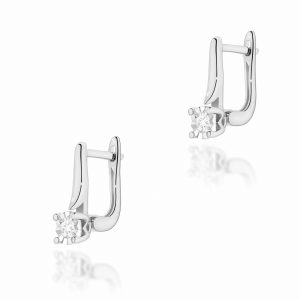 Kolczyki K0065 Diament 2 x 0,08ct białe złoto