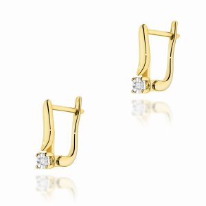Kolczyki K0065 Diament 2 x 0,0086ct żółte złoto