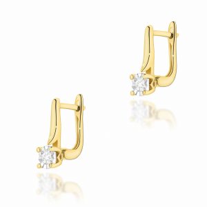 Kolczyki K0065 Diament 2 x 0,08ct żółte złoto