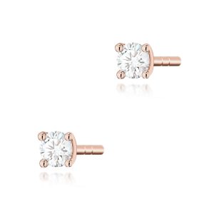 Kolczyki K0066 Diament 2 x 0,04ct różowe złoto