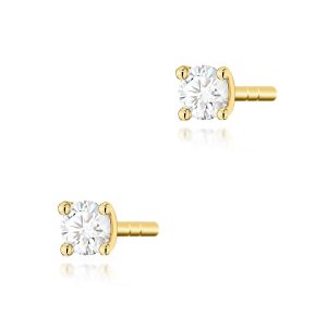 Kolczyki K0066 Diament 2 x 0,04ct żółte złoto