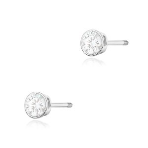 Kolczyki K0067 Diament 2 x 0,10ct białe złoto sztyft zakręcany