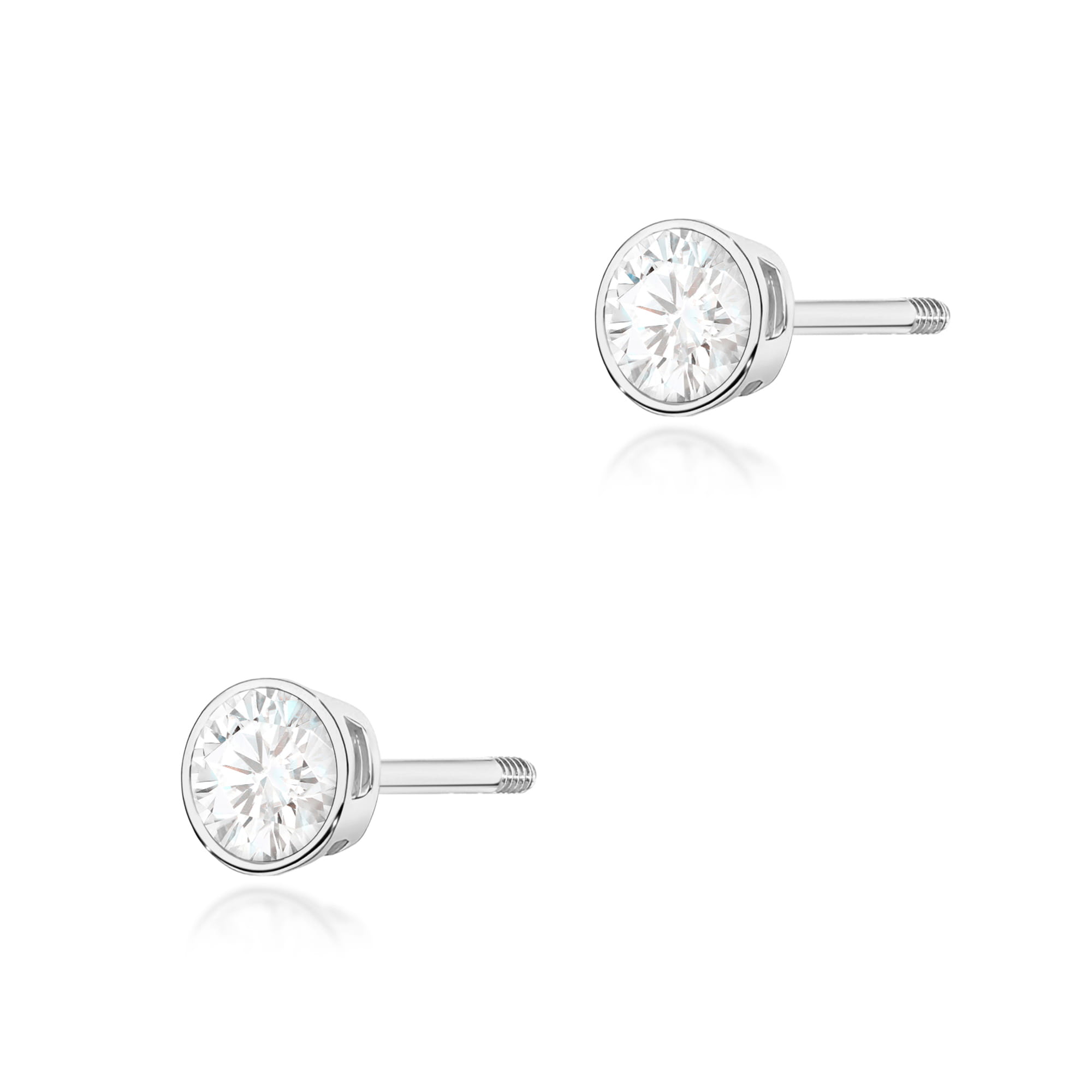 Kolczyki K0067 Diament 2 x 0,10ct białe złoto sztyft zakręcany