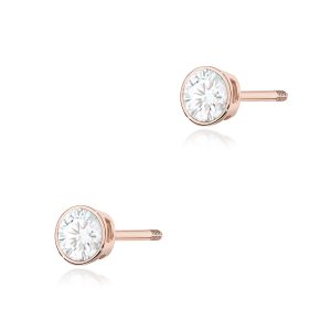 Kolczyki K0067 Diament 2 x 0,10ct różowe złoto sztyft zakręcany