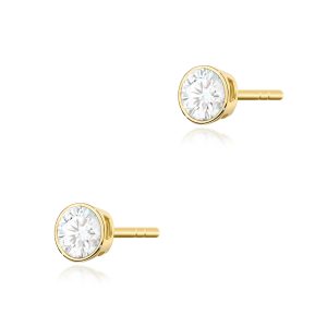 Kolczyki K0067 Diament 2 x 0,10ct żółte złoto