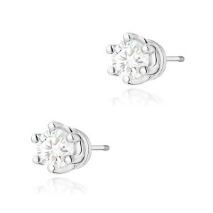Kolczyki K0068 Diament 2 x 0,15ct białe złoto sztyft zakręcany