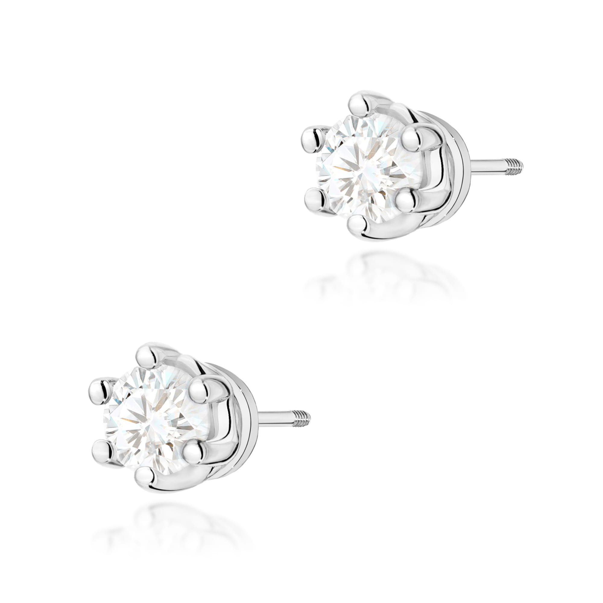 Kolczyki K0068 Diament 2 x 0,15ct białe złoto sztyft zakręcany