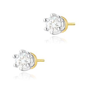 Kolczyki K0068 Diament 2 x 0,15ct żółte złoto