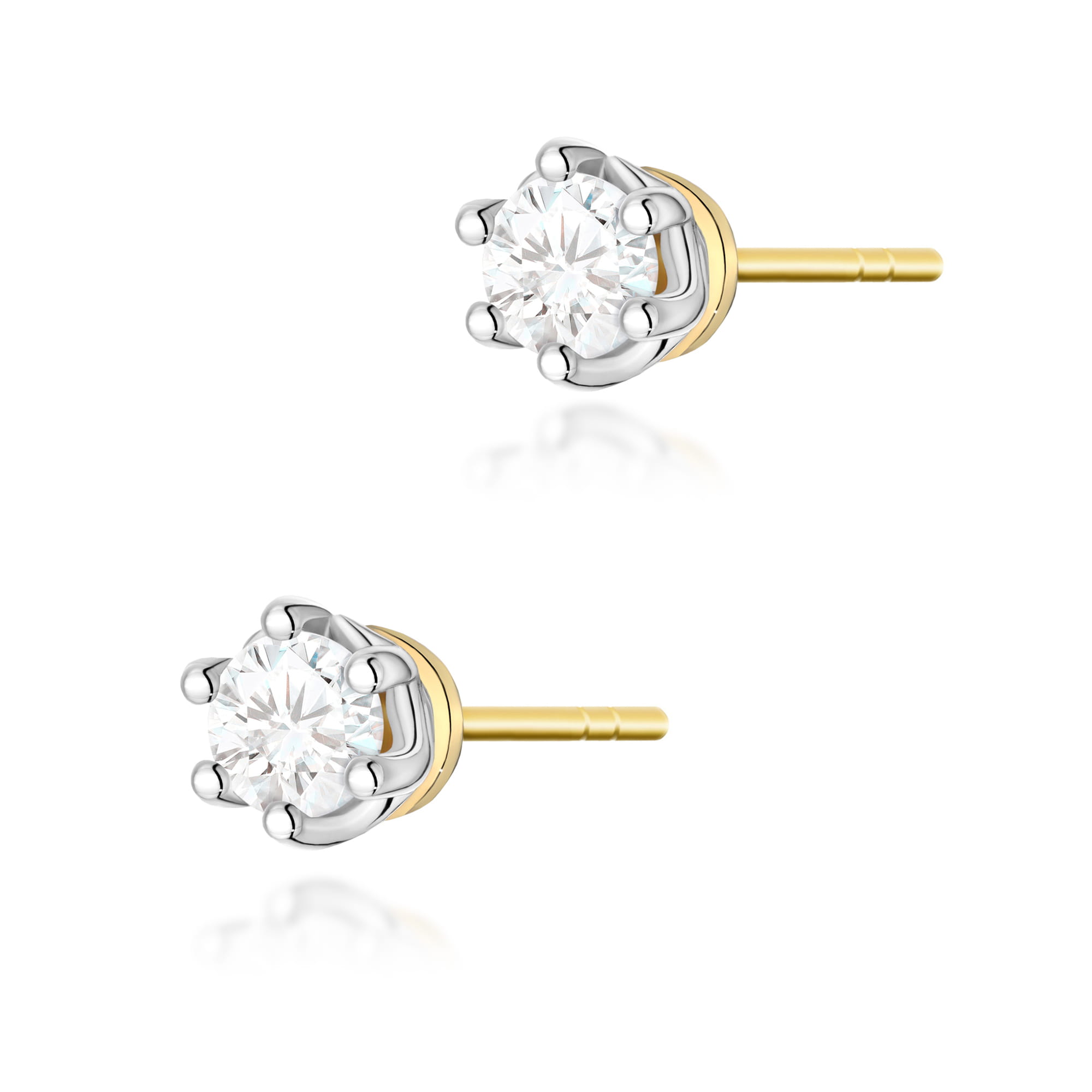 Kolczyki K0069 Diament 2 x 0,40ct żółte złoto