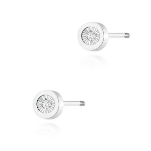 Kolczyki K0071 Diament 2 x 0,0145ct białe złoto sztyft zakręcany
