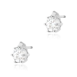 Kolczyki K0076 Diament Laboratoryjny 2 x 0,50ct białe złoto sztyft zakręcany