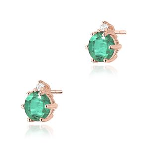 Kolczyki K0076 Szmaragd 2 x 0,50ct różowe złoto