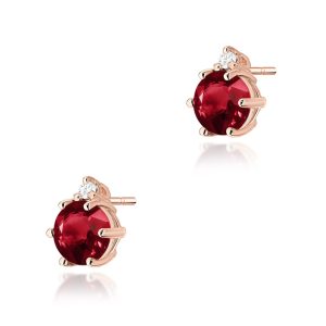 Kolczyki K0076 Granat 2 x 0,60ct różowe złoto