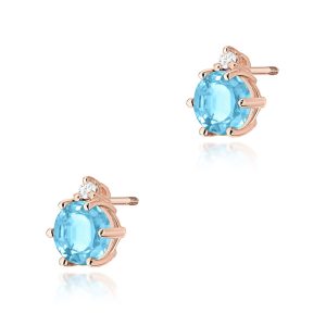 Kolczyki K0076 Topaz 2 x 0,50ct różowe złoto sztyft zakręcany