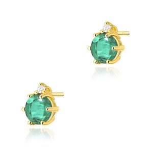 Kolczyki K0076 Szmaragd 2 x 0,50ct żółte złoto