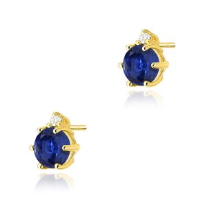 Kolczyki K0076 Szafir 2 x 0,50ct żółte złoto