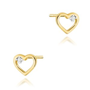 Kolczyki K0079 Diament 2 x 0,005ct żółte złoto