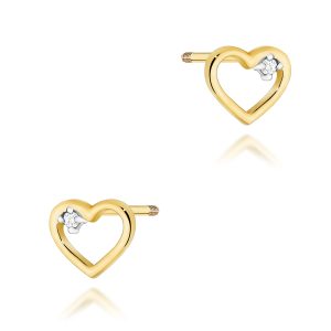 Kolczyki K0079 Diament 2 x 0,005ct żółte złoto sztyft zakręcany