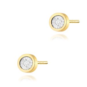 Kolczyki K0081 Diament 2 x 0,08ct żółte złoto