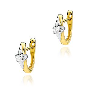Kolczyki K0088 Diament 2 x 0,10ct żółte złoto