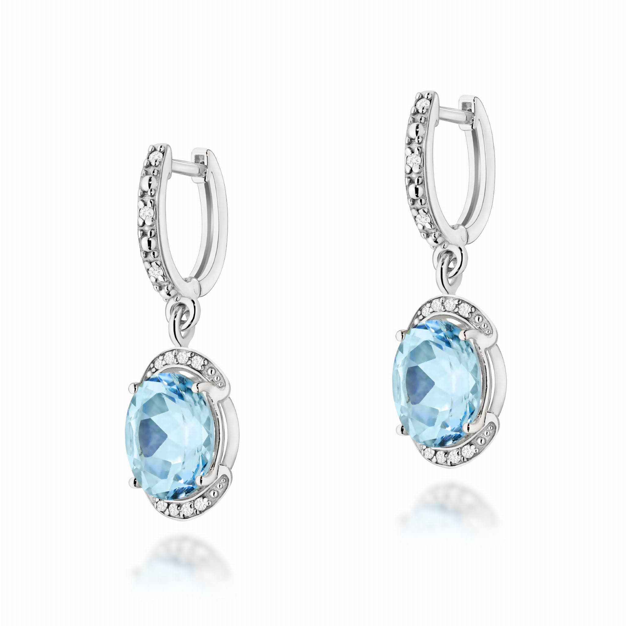 Kolczyki K0150 Topaz Swiss 2 x 3,00ct białe złoto