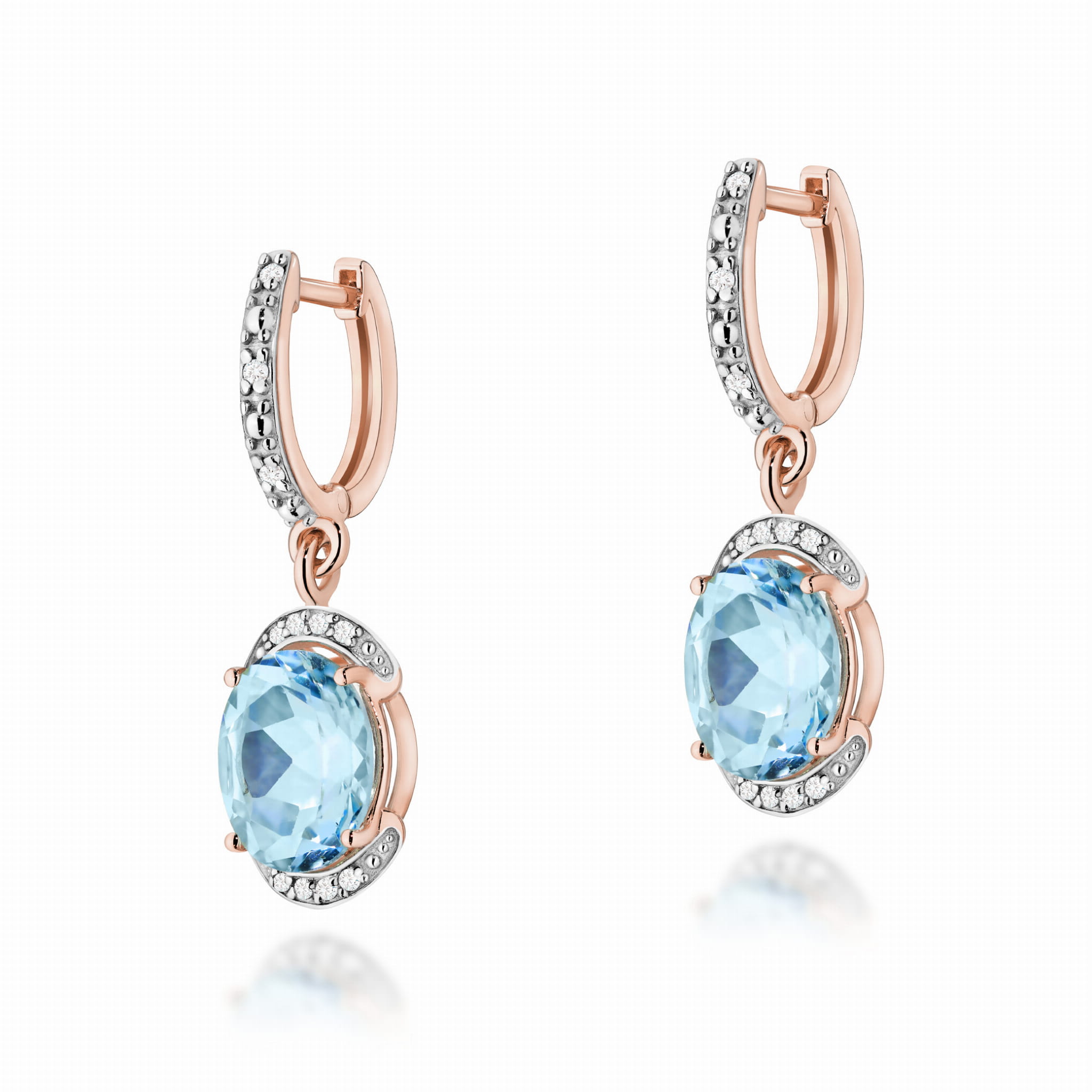 Kolczyki K0150 Topaz Swiss 2 x 3,00ct różowe złoto