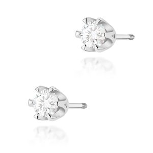 Kolczyki K0220 Diament 2 x 0,25ct białe złoto sztyft zakręcany