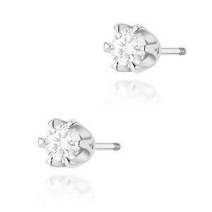 Kolczyki K0220 Diament Laboratoryjny 2 x 0,30ct białe złoto sztyft zakręcany
