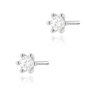 Kolczyki K0222 Diament 2 x 0,10ct białe złoto