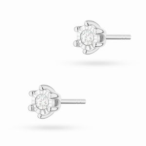 Kolczyki K0222BT Diament 2 x 0,08ct białe złoto