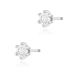 Kolczyki K0222BT Diament 2 x 0,08ct białe złoto sztyft zakręcany