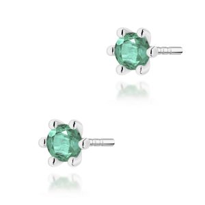Kolczyki K0222 Szmaragd 2 x 0,15ct białe złoto