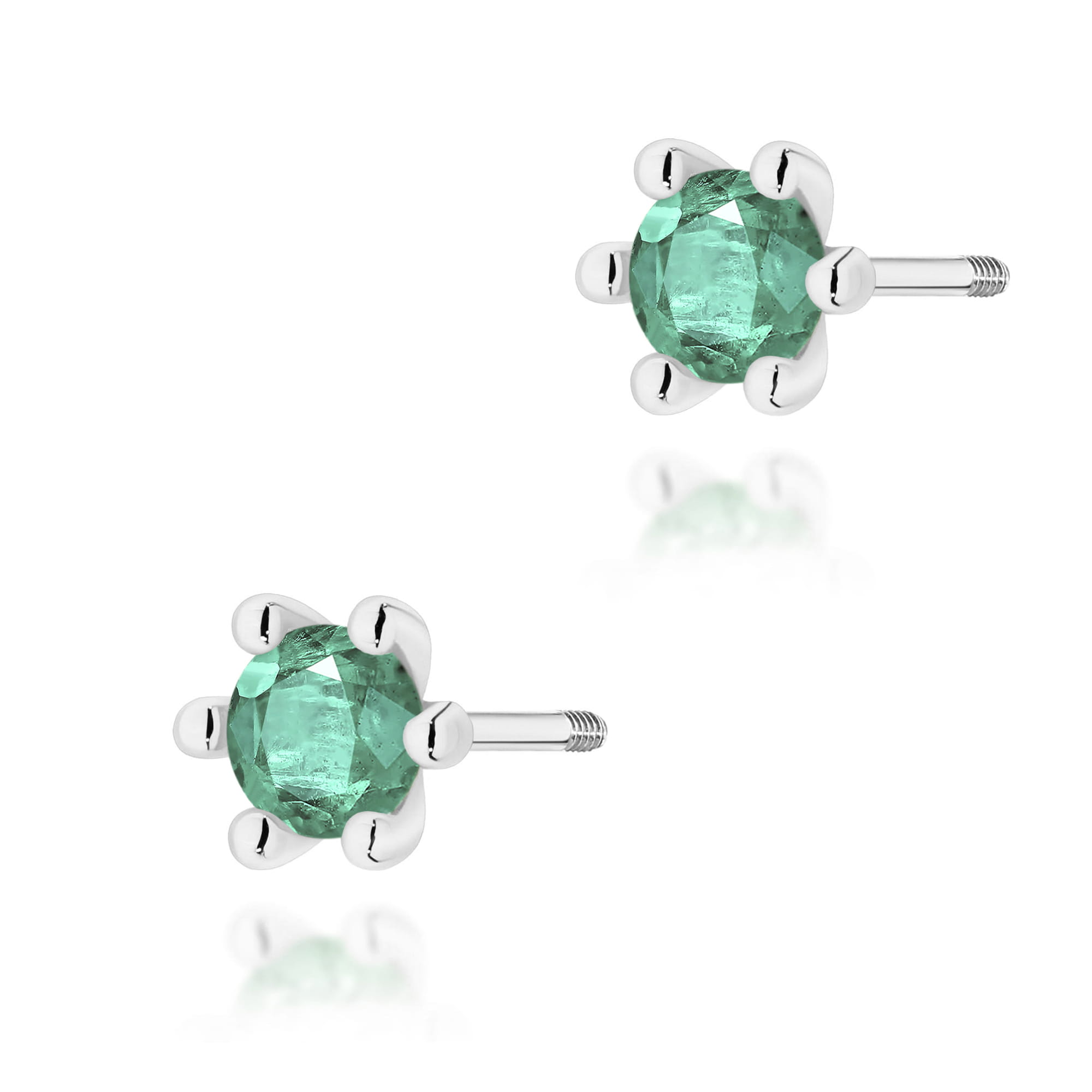 Kolczyki K0222 Szmaragd 2 x 0,30ct białe złoto sztyft zakręcany