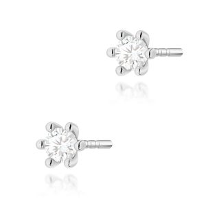 Kolczyki K0222 Diament Laboratoryjny 2 x 0,10ct białe złoto