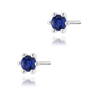 Kolczyki K0222 Szafir 2 x 0,15ct białe złoto