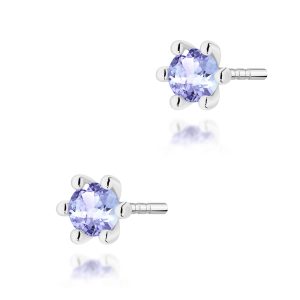 Kolczyki K0222 Tanzanit 2 x 0,15ct białe złoto