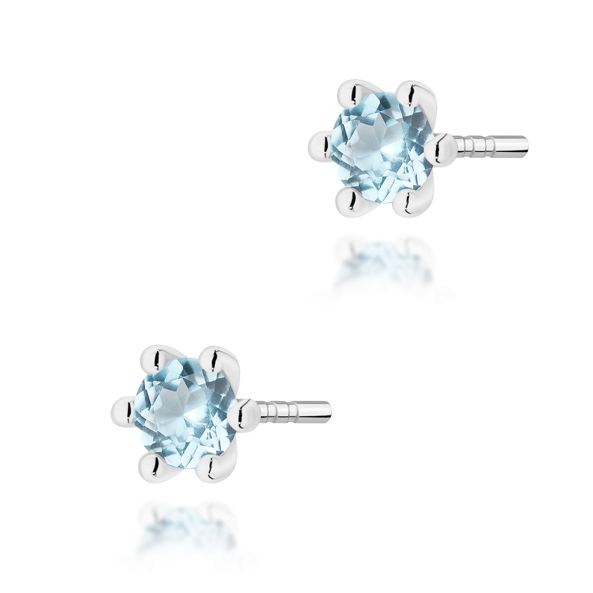 Kolczyki K0222 Topaz Swiss 2 x 0,15ct białe złoto