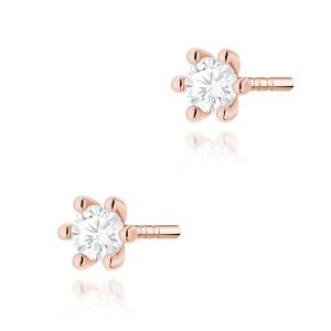 Kolczyki K0222 Diament 2 x 0,10ct różowe złoto