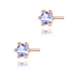 Kolczyki K0222 Tanzanit 2 x 0,15ct różowe złoto