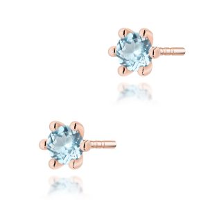 Kolczyki K0222 Topaz Swiss 2 x 0,15ct różowe złoto